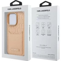 Чехол для телефона Lagerfeld Cardslot PU Grained Monogram with Pocket для iPhone 16 Pro Max KLHCP16XPGKHPRPW