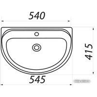 Умывальник Colombo Полисся R с отверстием по центру [S19115500]
