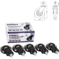 Ролики для кресла Brabix d11 532524 (5шт, полиуретан черный)