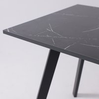Кухонный стол ЭлиГард Solo 102x67 (мрамор неро маркина/черный)
