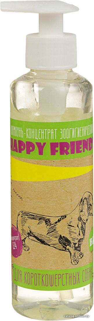 Концентрат шампуня Happy Friends для короткошерстных собак 240 мл