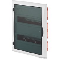 Бокс пластиковый Elektro-Plast Eco Box 2x12M, N/PE 3x 2x16+7x10mm2, дымчатая пласт. дверь, белый RAL9003, 430x350x95mm, IP40