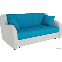 Диван Мебель-АРС Аккордеон Барон (рогожка/экокожа, синий/белый)