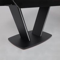 Кухонный стол Аврора Дрезден 1300-1615x800 (камень серый Greys grey/черный)