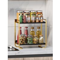 Домашний органайзер для косметики Happy Home HH-034B (черный/золотой)