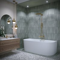 Ванна Wellsee Collaro 170x80 28910101R (пристенная ванна белый глянец, экран, ножки, сифон-автомат хром)