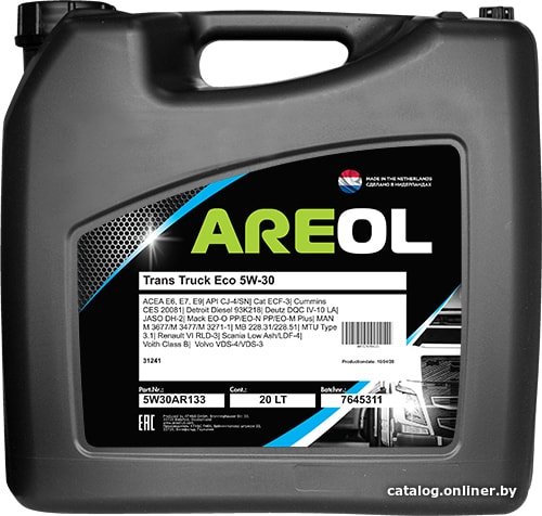 Моторное масло Areol Trans Truck Eco 5W-30 20л