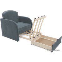Кресло-кровать Мебель-АРС Малютка (велюр, серо-синий HB-178 26)