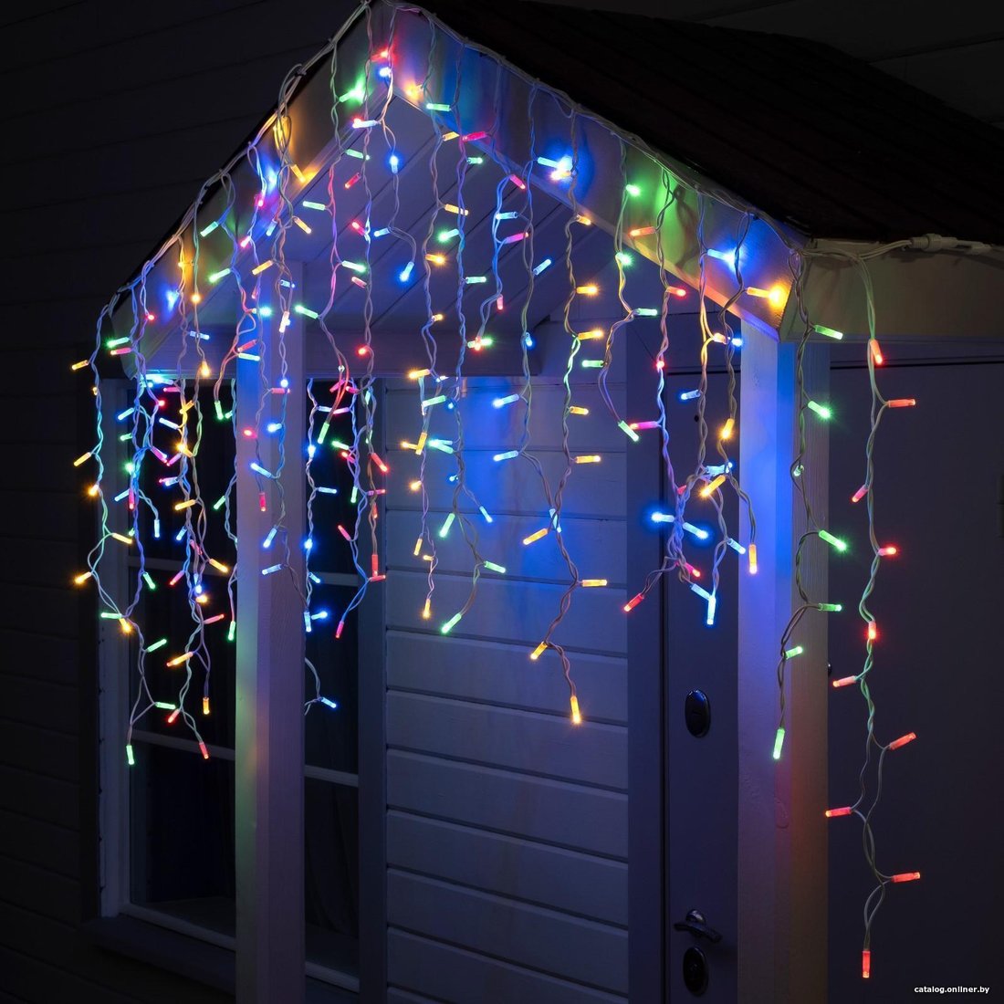 Гирлянда бахрома Luazon 3x0.9 м 232 LED 5204448 (белый каучук провод, мульти)