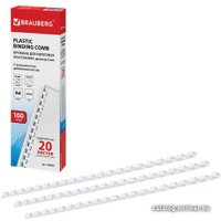 Пластиковая пружина для переплета BRAUBERG A4 6 мм 100 шт 530808 (белый)