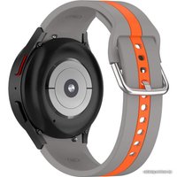 Ремешок Rumi Sport Line силиконовый для Samsung Galaxy Watch4/5/6 (20 мм, серый/оранжевый)
