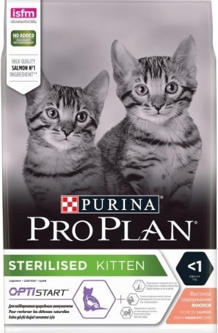 

Сухой корм для кошек Pro Plan Sterilised Kitten OptiStart с лососем 3 кг