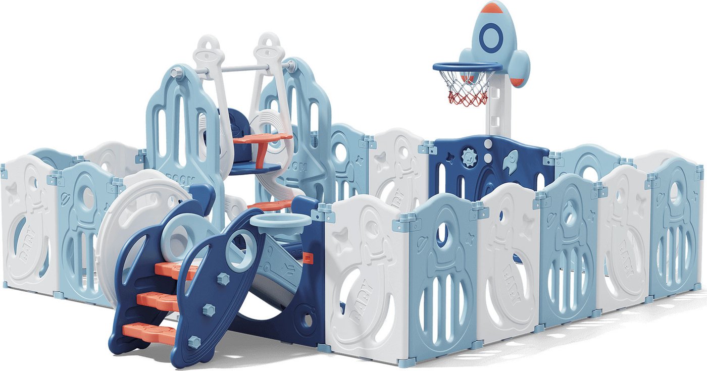 

Игровой манеж UNIX kids SUPREME Space 200x200 Blue с качелями