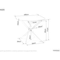 Кухонный стол Signal Agis AGISC (прозрачный/черный матовый)