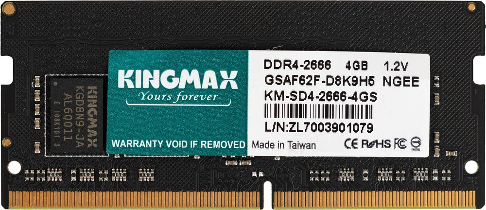 

Оперативная память Kingmax 4ГБ DDR4 SODIMM 2666 МГц KM-SD4-2666-4GS