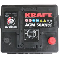 Автомобильный аккумулятор KRAFT AGM 50 R+