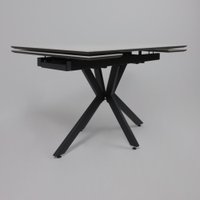 Кухонный стол Lepremo AV 2111 МДФ+керамика раздвижной 1200-1800x800 (белый матовый Snow White/черный)