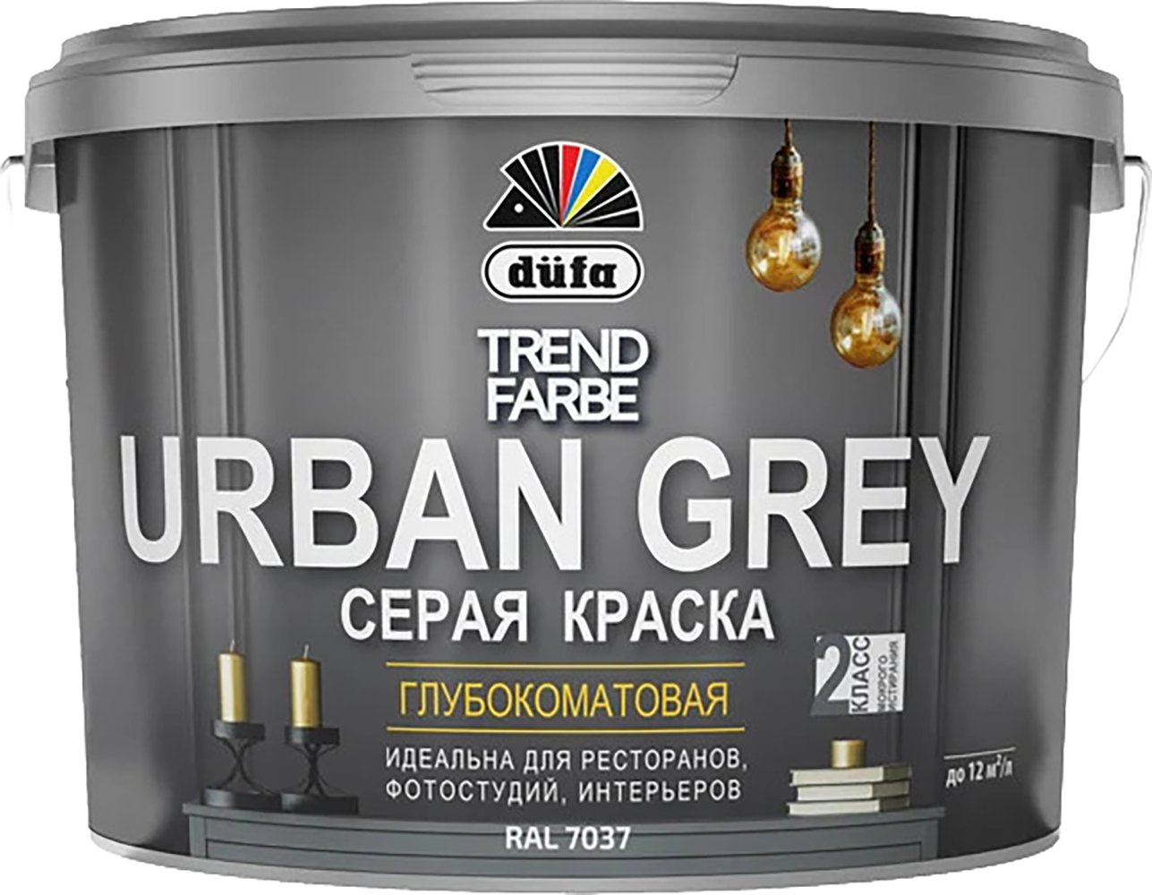 Краска Dufa ВД Trend Farbe Urban Grey (9 л, RAL 7037 серый)