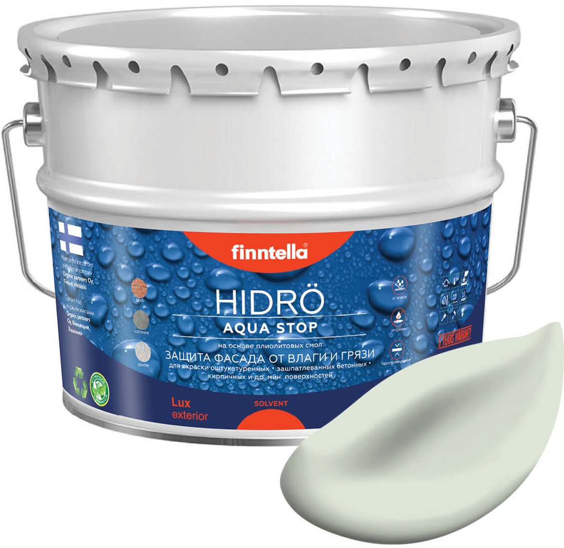 

Краска Finntella Hidro Minttu F-14-1-9-FL028 9 л (зеленый)