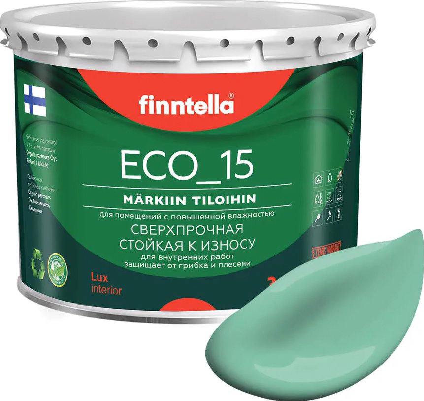 

Краска Finntella Eco 15 Viilea F-10-1-3-FL037 2.7 л (светло-бирюзовый)