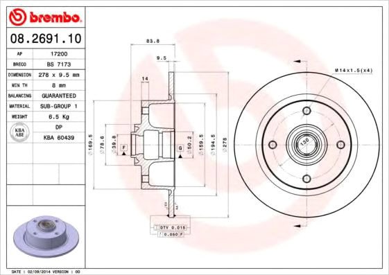 

Brembo 08269110