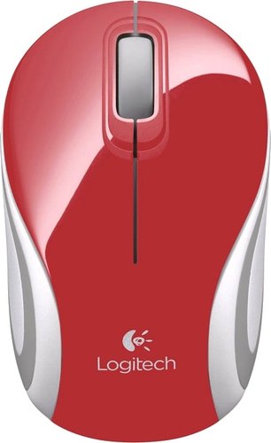 Мышь Logitech M187 (красный/серый)