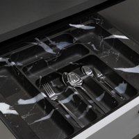 Лоток для столовых приборов AKS 800 Marble 735x485 (черно-серый мрамор)