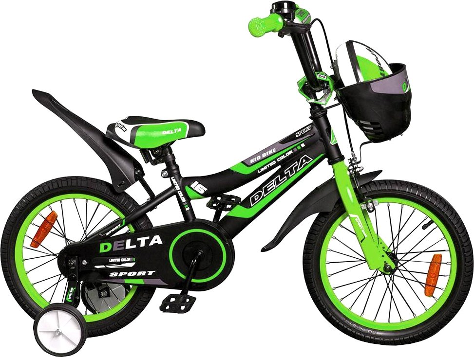 

Детский велосипед Delta Sport 16 (черный/зеленый, 2019)