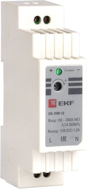 

Блок питания на DIN-рейку EKF PROxima DR-15W-12