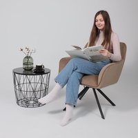 Интерьерное кресло AksHome Virginia (велюр, капучино HCJ-11/черный)