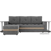 Угловой диван Craftmebel Атланта М угловой 2 стола (боннель, левый, серая рогожка)