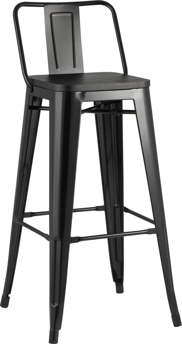 

Стул Stool Group Tolix Wood со спинкой YD-H765E-W LG-01 (черный глянцевый/темное дерево)