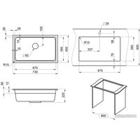 Кухонная мойка Granula KS-7303 (шварц)