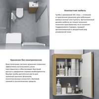  Wellsee Тумба под умывальник 3 в 1 WC Area 221803003 (тумба/матовый бежевый, раковина/глянцевый белый, ножки/нержавеющая сталь) в Бресте