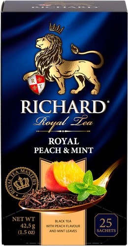 Черный чай Richard Royal Peach & Mint 25 шт