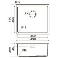 Кухонная мойка Omoikiri Tadzava 49-U/I Ultra 15 IN (нержавеющая сталь)