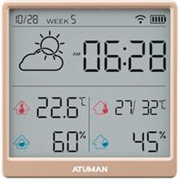 

Термогигрометр Atuman Duka TH3 (золотистый)