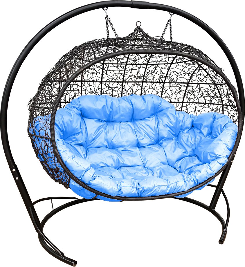 

Подвесной диван M-Group Улей 11210403 (черный ротанг/голубая подушка)