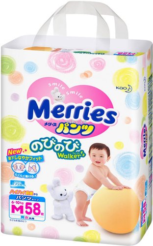 Подгузники Merries M (58 шт)