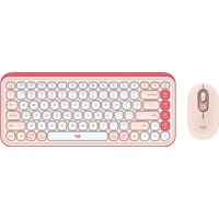 Офисный набор Logitech Pop Icon Combo (розовый/белый, нет кириллицы)