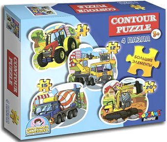 Мозаика/пазл Topgame Машины-помощники 4-в-1 01454