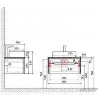  Aquanika Тумба под умывальник Light 80 AQL805550WRU95