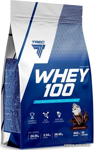 Протеин сывороточный (концентрат) Trec Nutrition Whey 100 (шоколад, 900 г)