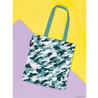 Сумка шоппер JoyArty Голубой камуфляж ткань под лен bsh_34617