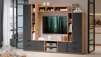 Горка Трия Хилтон №2 (дуб крафт золотой/графит матовый)