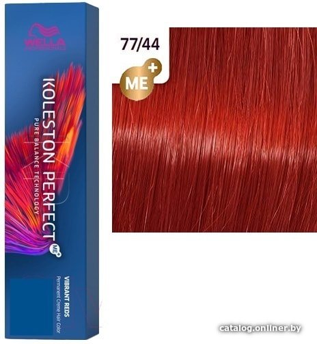 Крем-краска Wella Professionals Koleston Perfect ME+ 77/44 вулканический красный