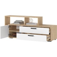 Тумба Стендмебель Санса ТВ-01 под тв (белый/дуб сонома)