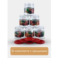 Набор контейнеров Promsiz Ягоды с крышкой Р22б.77.6.450/ДКЯ (450мл, 6шт)
