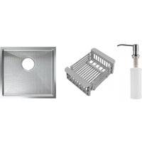 Кухонная мойка Schtoff Undermount Best Decor Silver 4545 + коландер KR-1 GREY + дозатор SD-1 SILVER