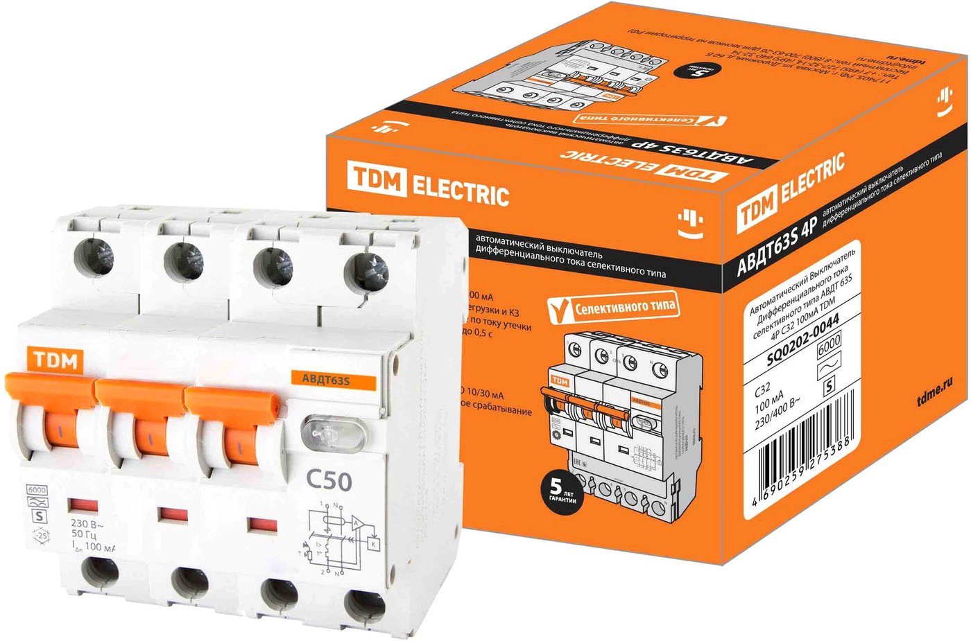 

Дифференциальный автомат TDM Electric SQ0202-0046